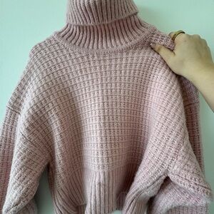 For Love And Lemons Blush Turtleneck Sweater